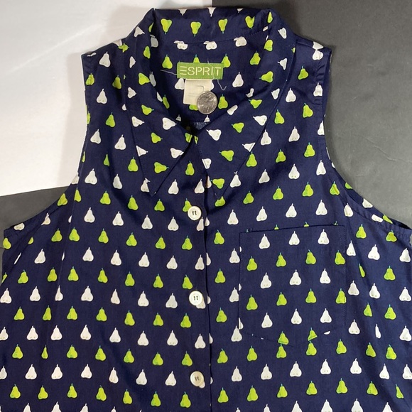 Esprit Button Front Tunic with Mod Pear Print! - Picture 2 of 6